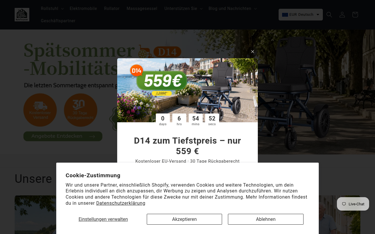Screenshot van bytetecpeak.de
