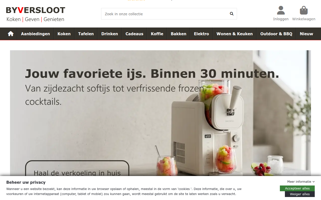 Screenshot van byversloot.nl