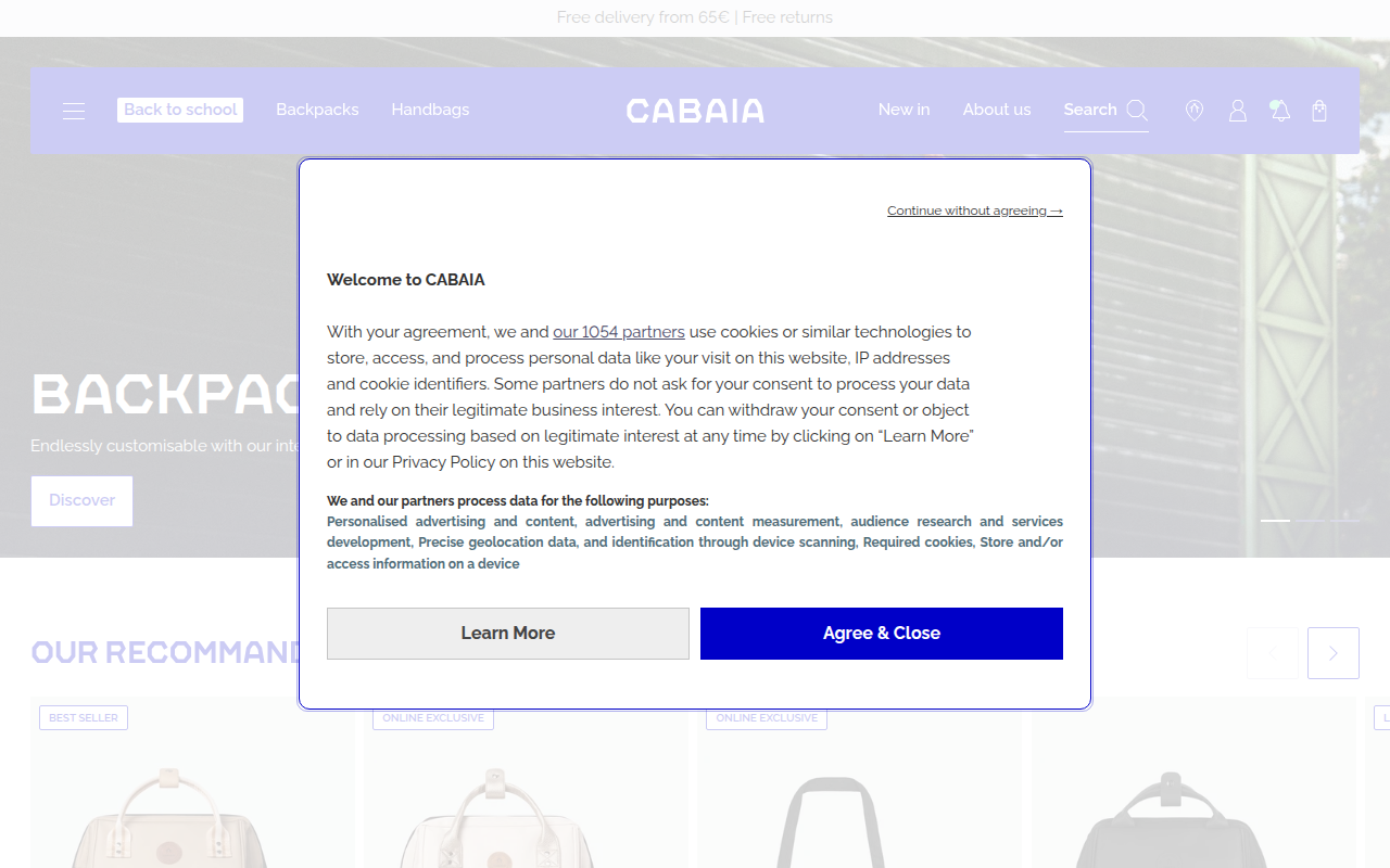 Screenshot van cabaia.com