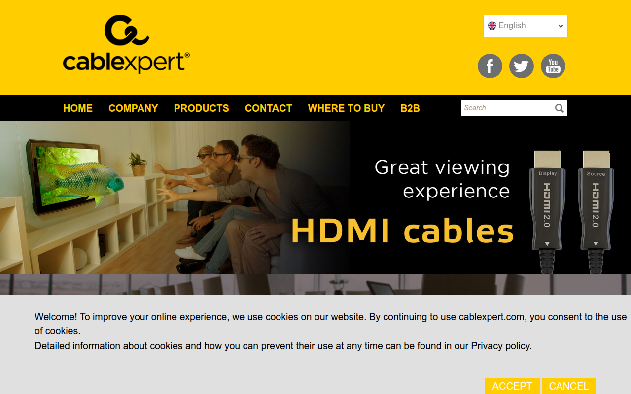 Screenshot van cablexpert.com