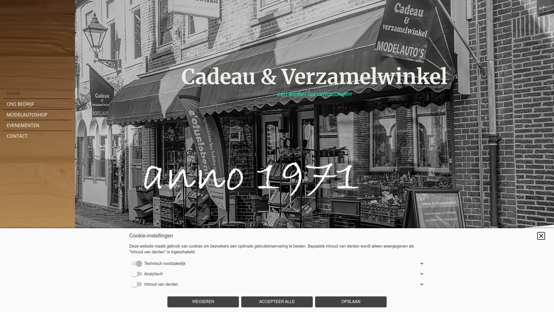 Screenshot van cadeau-verzamelwinkel.nl