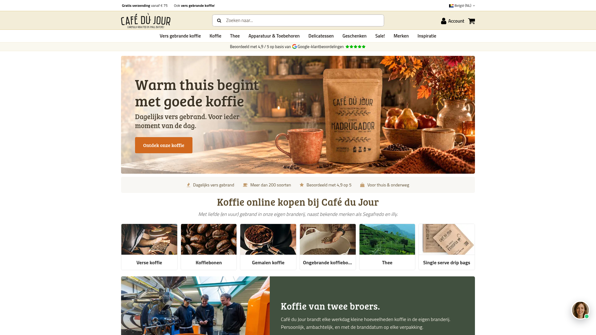 Screenshot van cafedujour.be