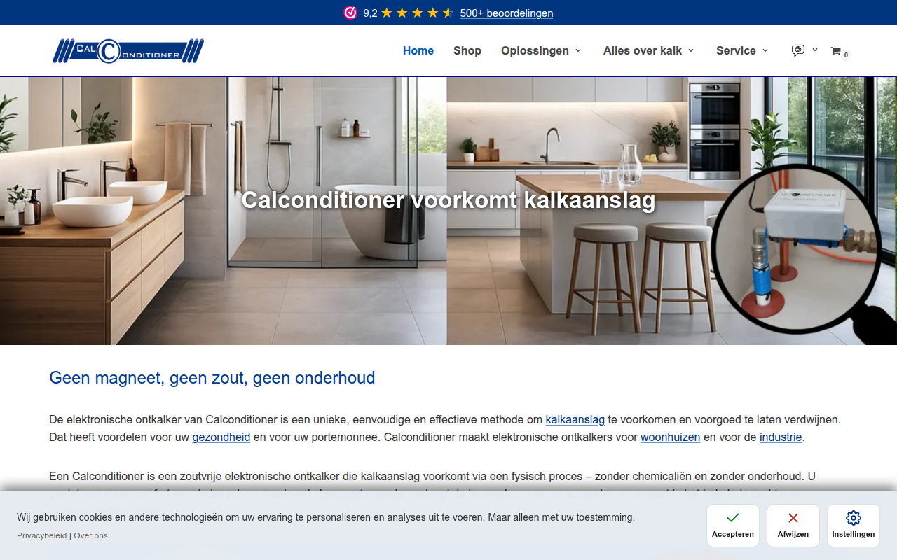 Screenshot van calconditioner.nl
