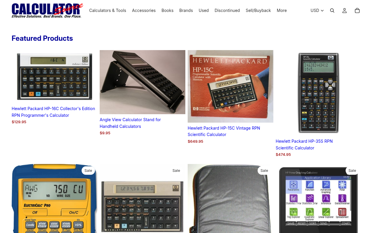 Screenshot van calculatorsource.com