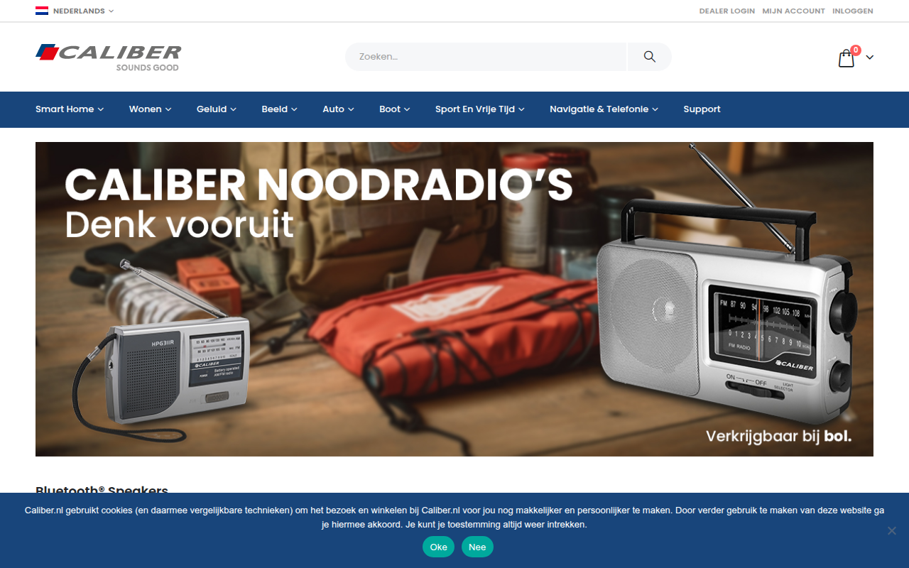 Screenshot van calibereurope.com