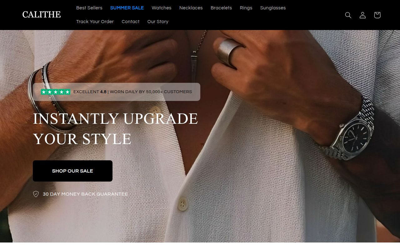 Screenshot van calitheshop.com
