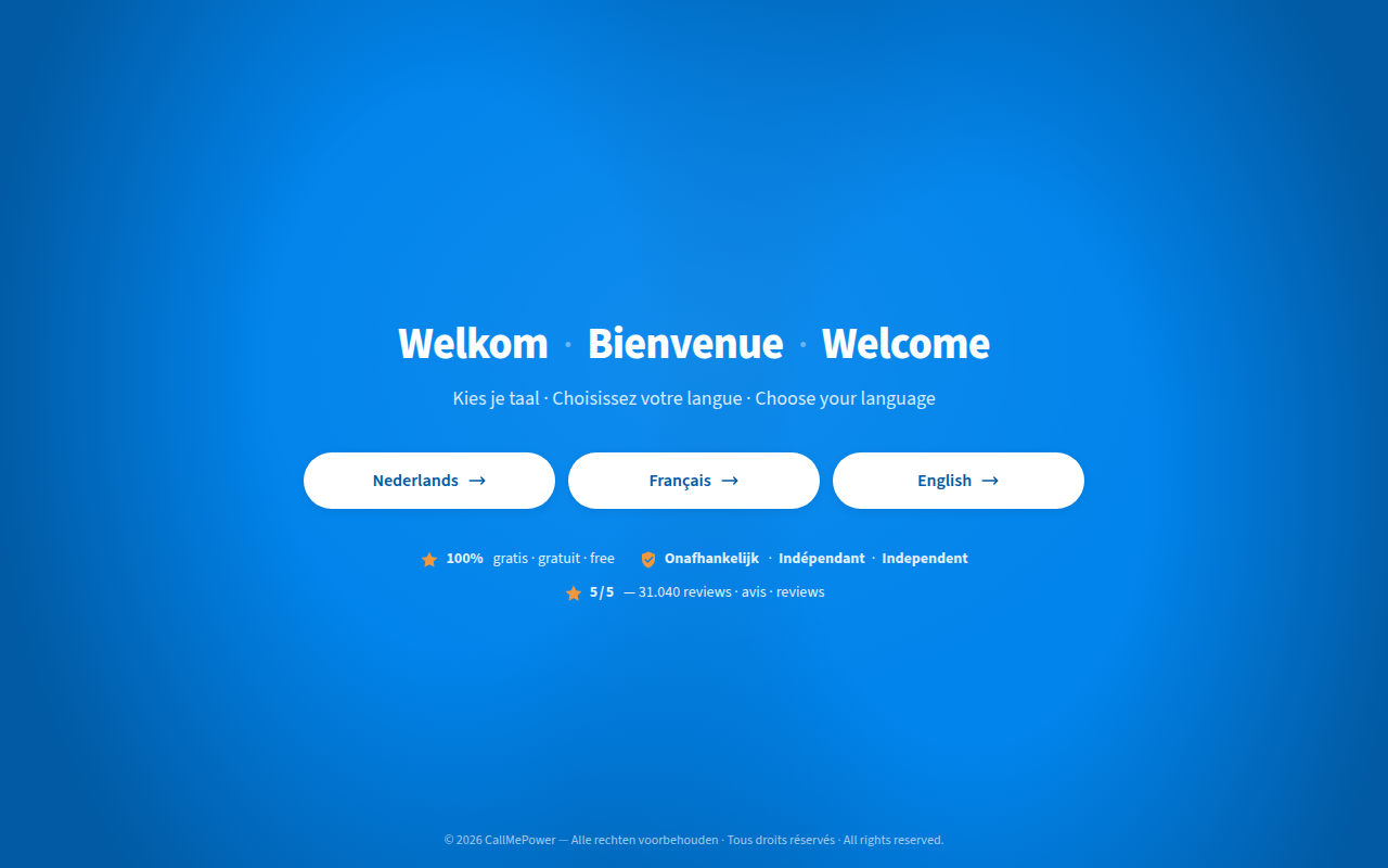 Screenshot van callmepower.be