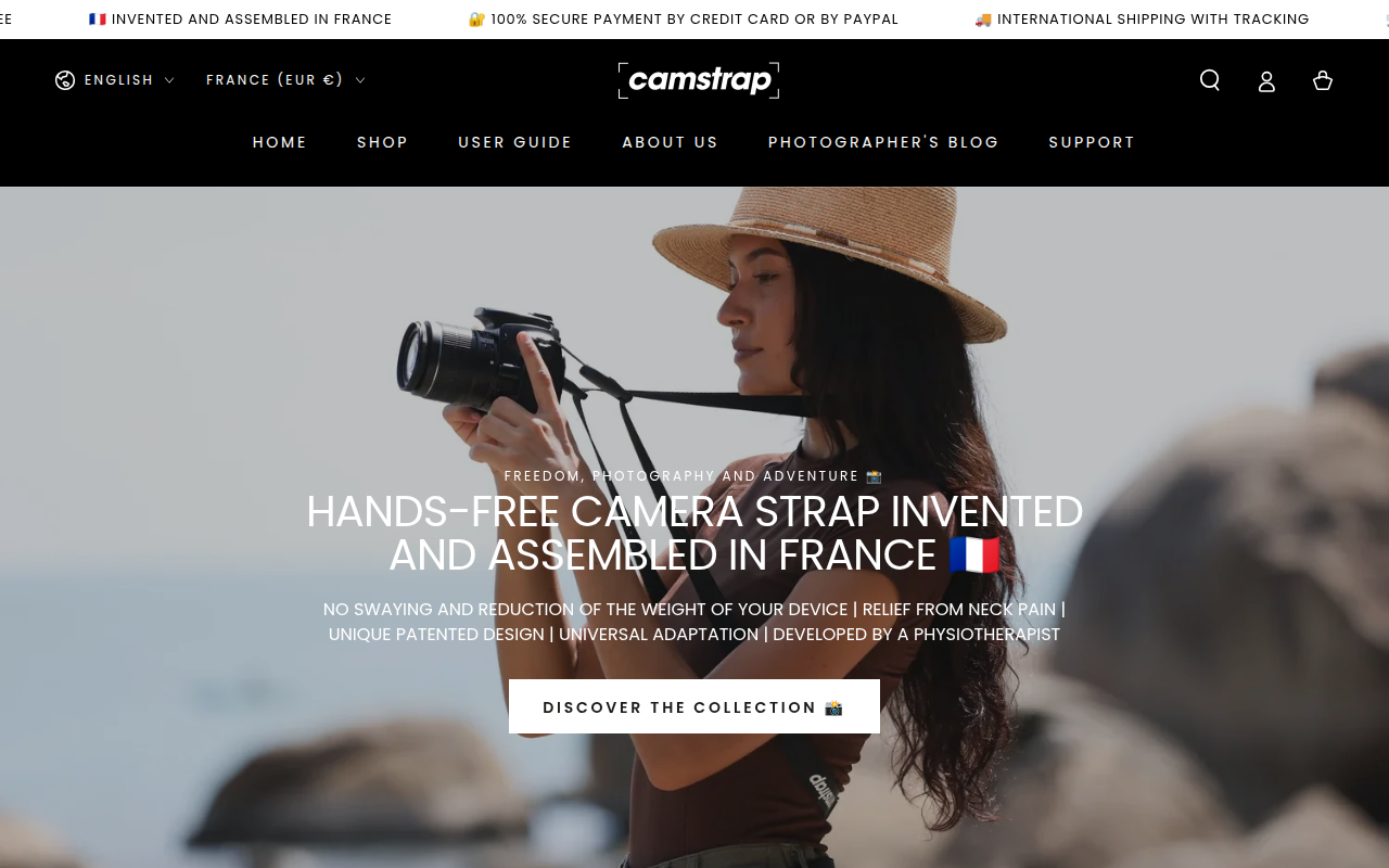 Screenshot van cam-strap.com