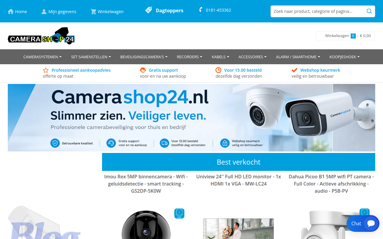 Screenshot van camerashop24.nl