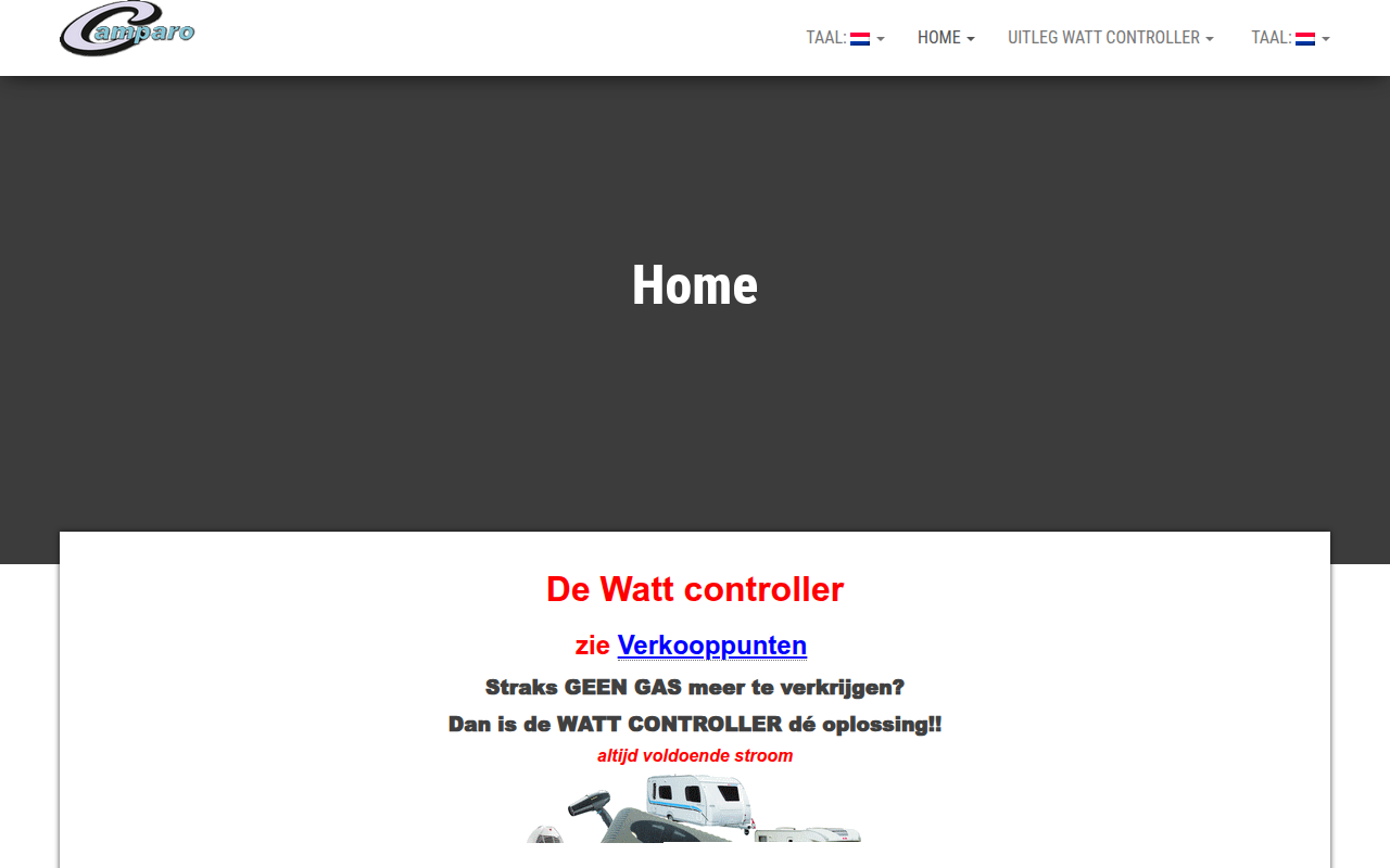 Screenshot van camparo.nl