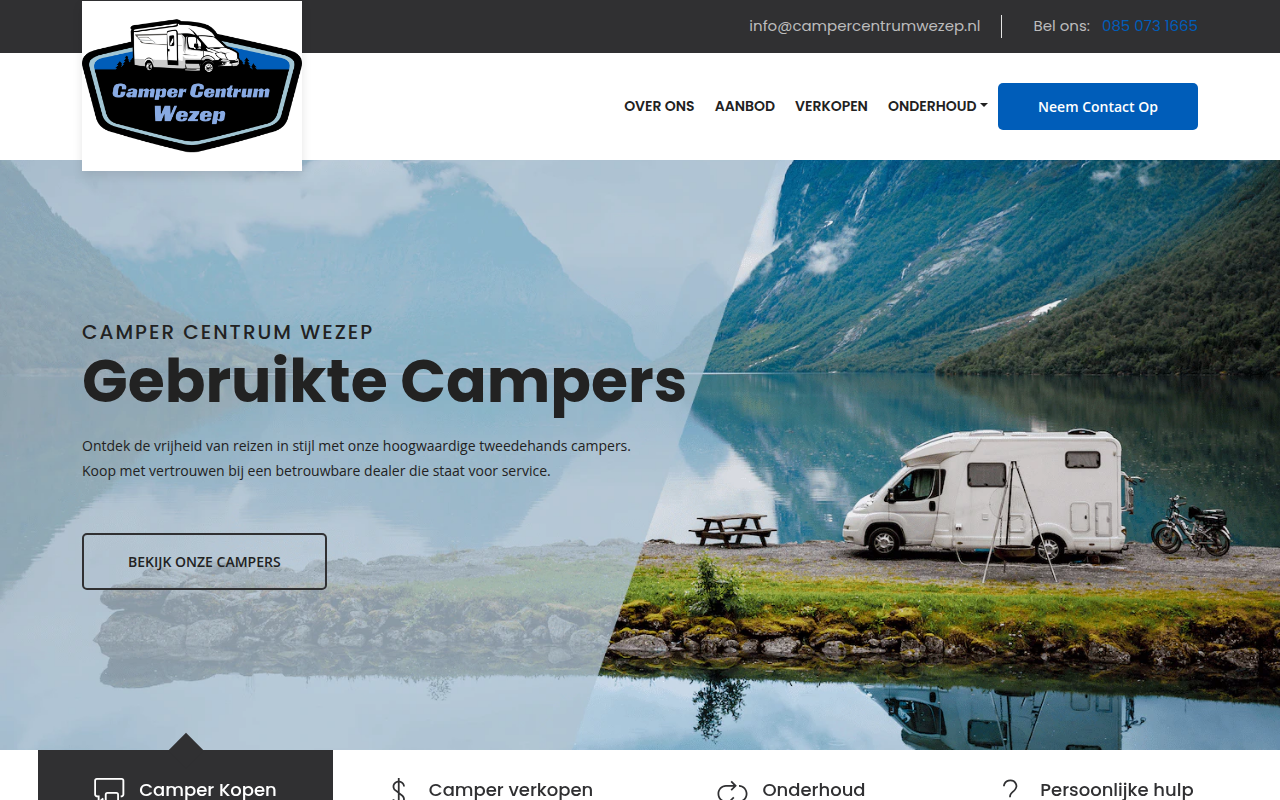 Screenshot van campercentrumwezep.nl