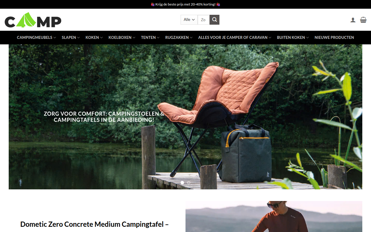 Screenshot van campinglageprijs.com