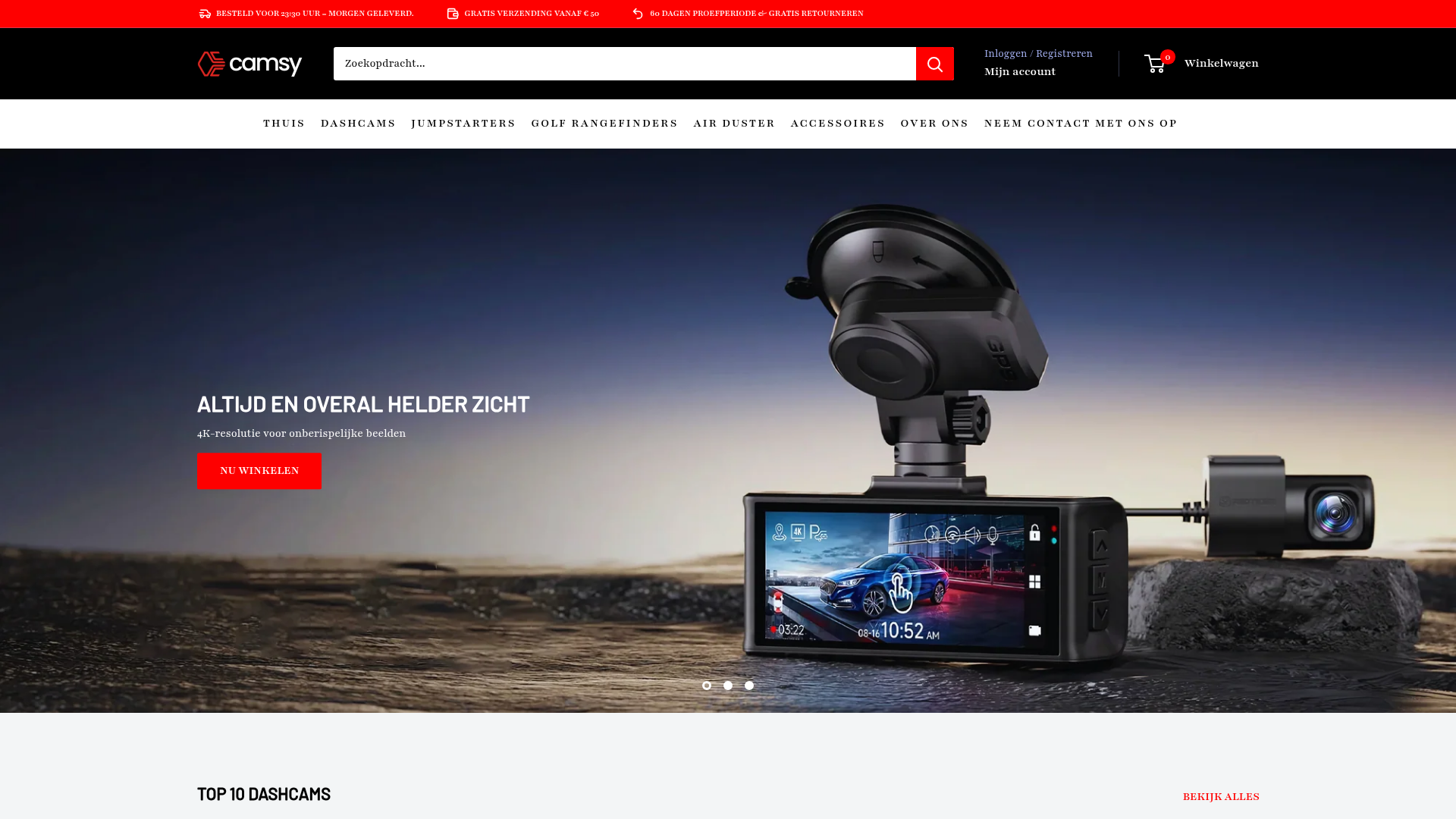 Screenshot van camsy.nl