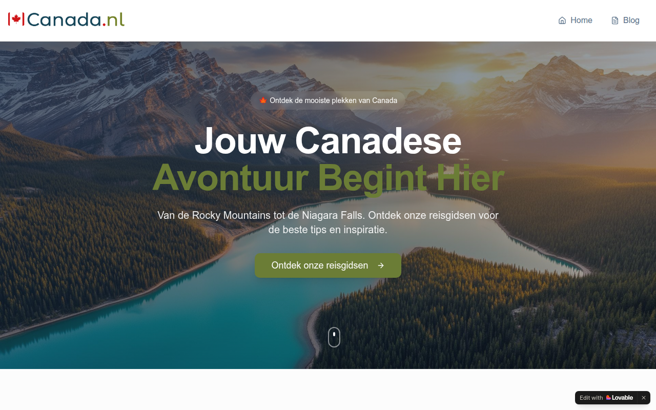 Screenshot van canada.nl