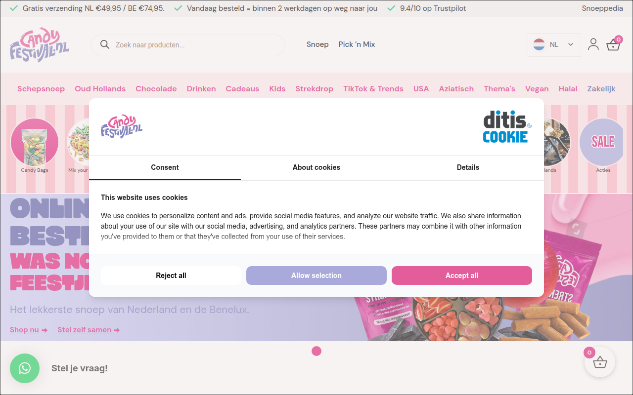 Screenshot van candyfestival.nl