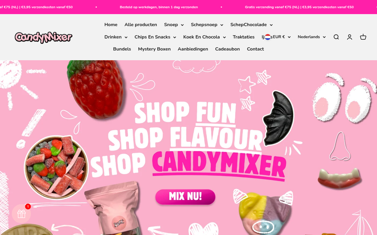 Screenshot van candymixer.nl