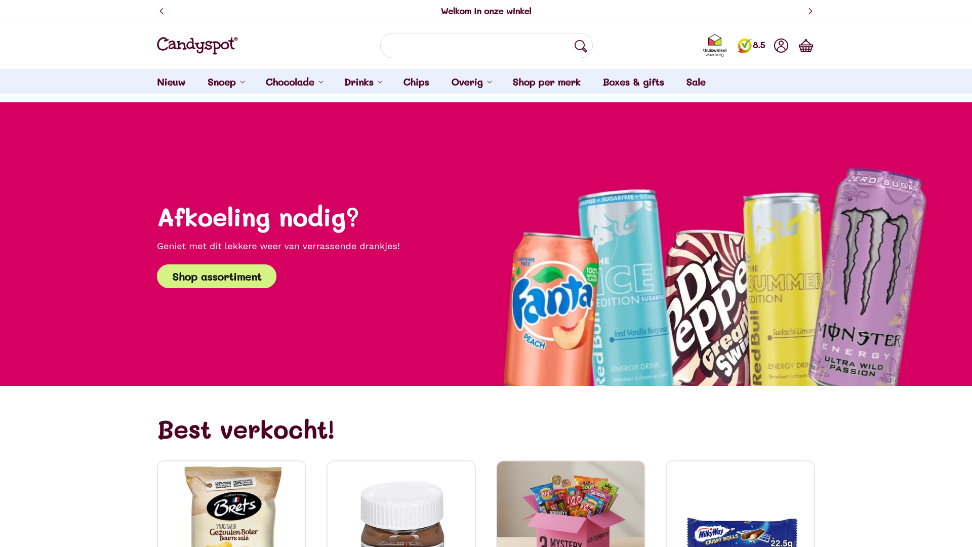 Screenshot van candyspot.nl