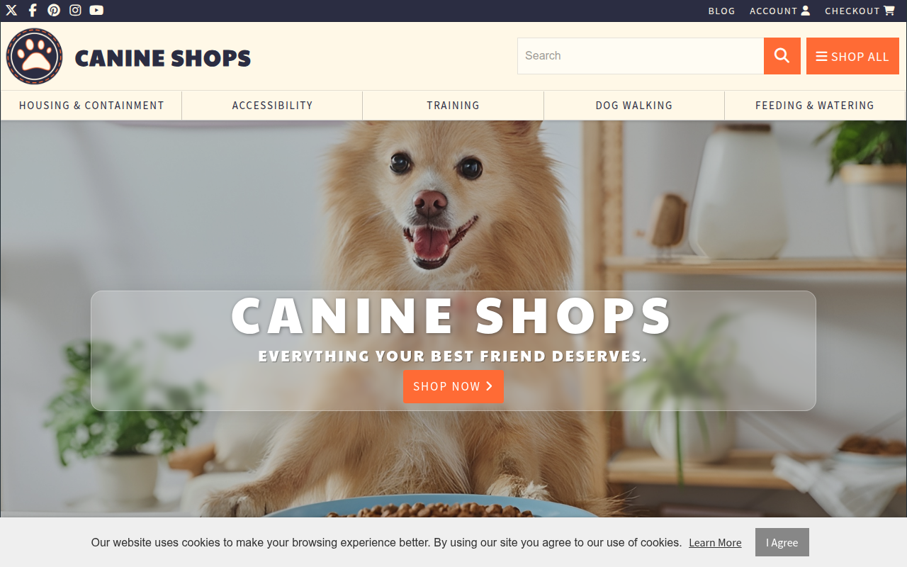 Screenshot van canineshops.com