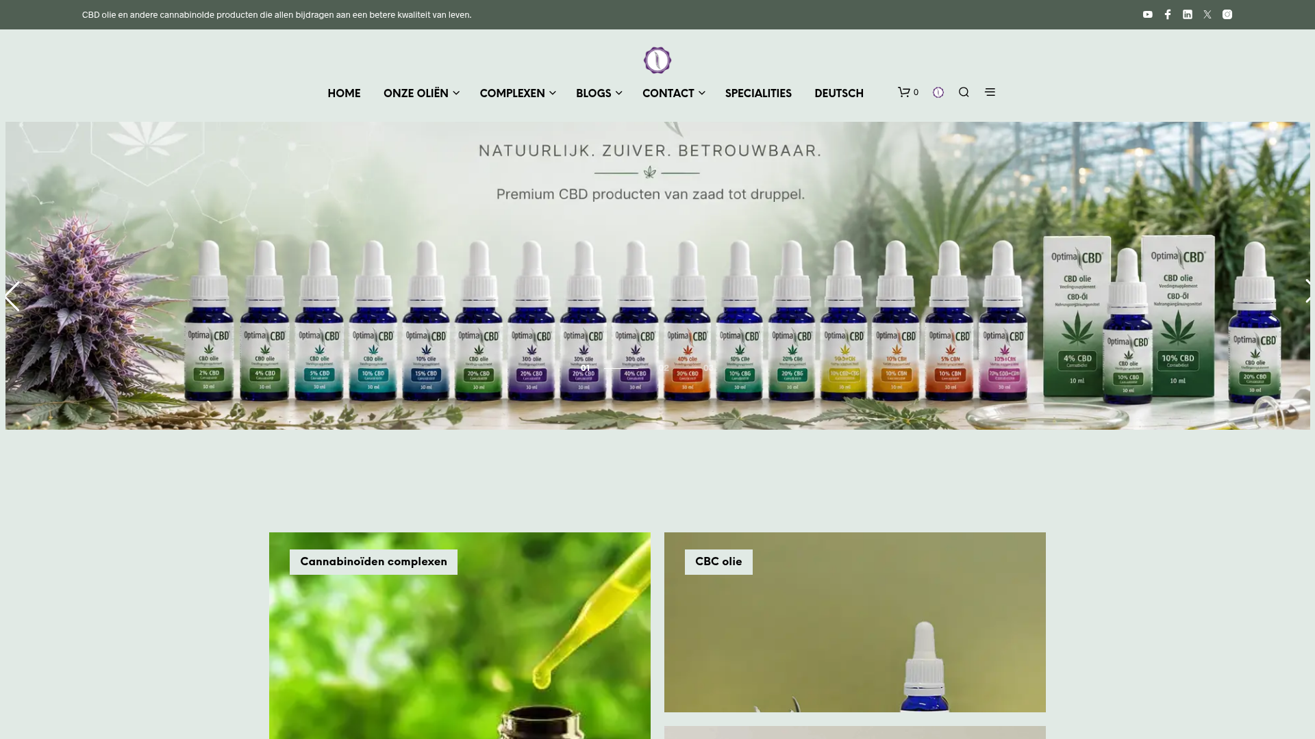 Screenshot van cannabinoideshop.nl
