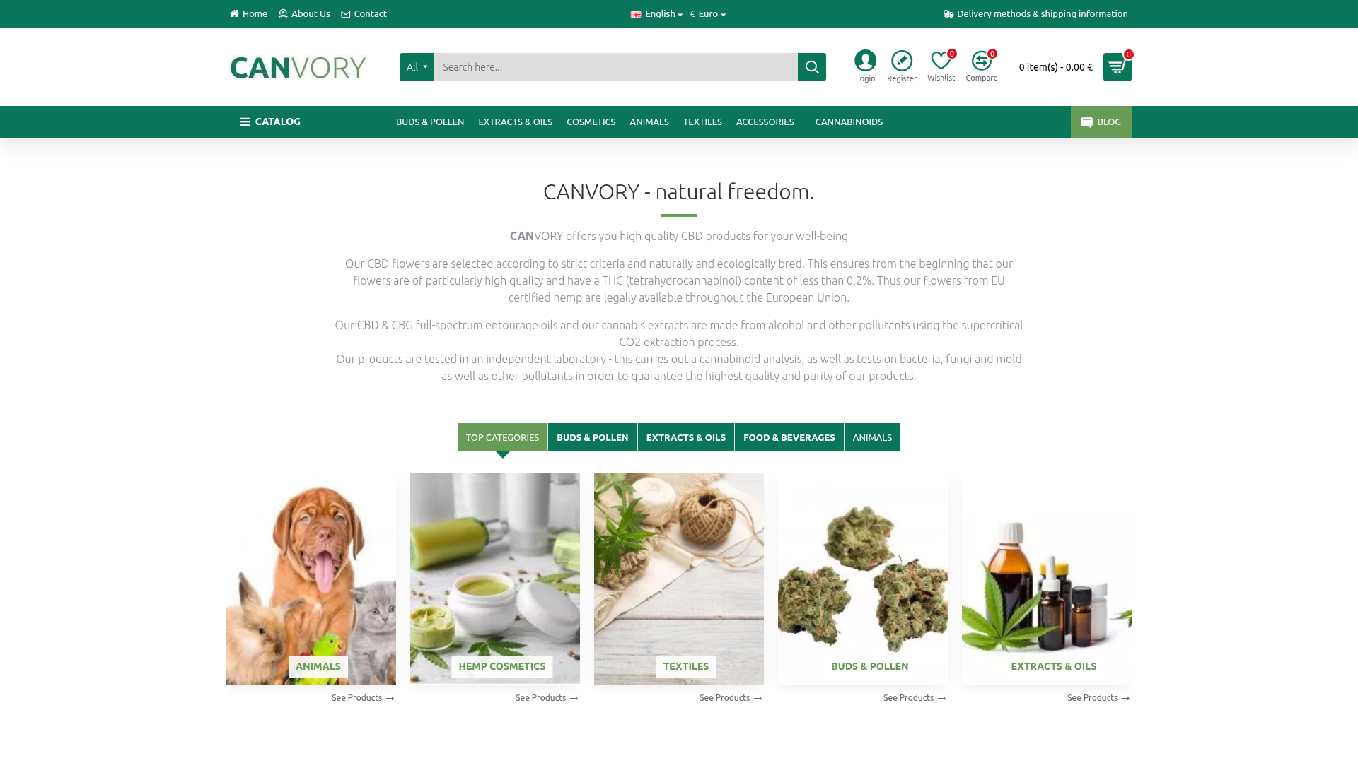 Screenshot van canvory.be