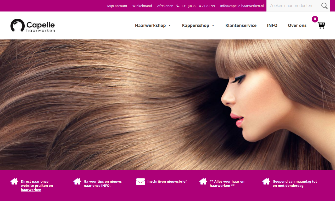 Screenshot van capellehaarwerkshop.nl