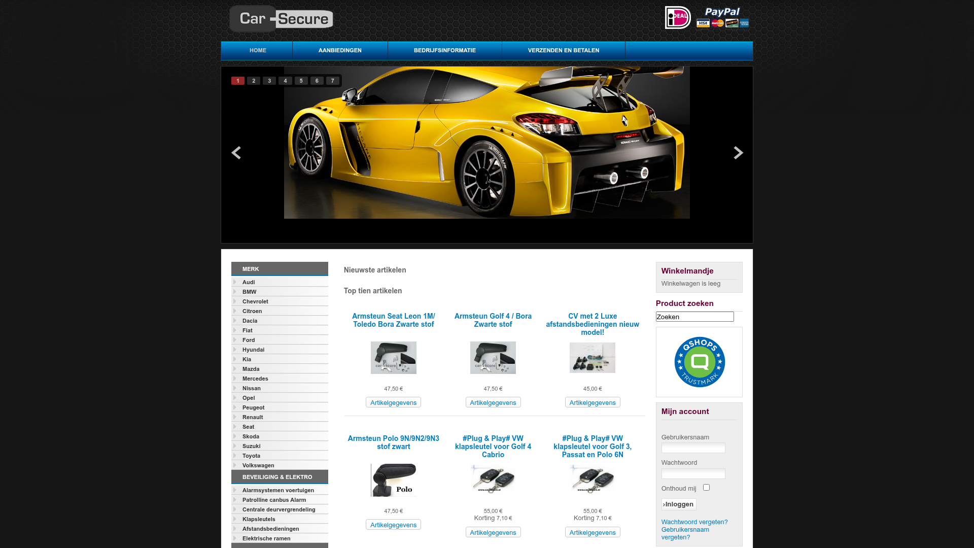 Screenshot van car-secure.nl