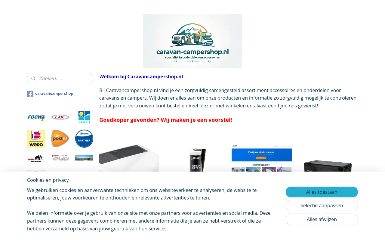 Screenshot van caravan-campershop.nl