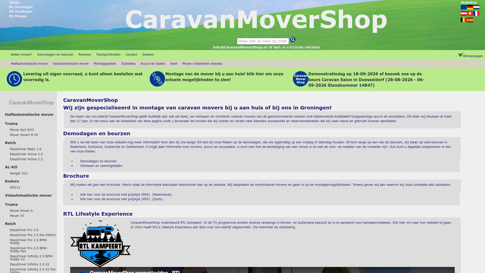 Screenshot van caravanmovershop.nl