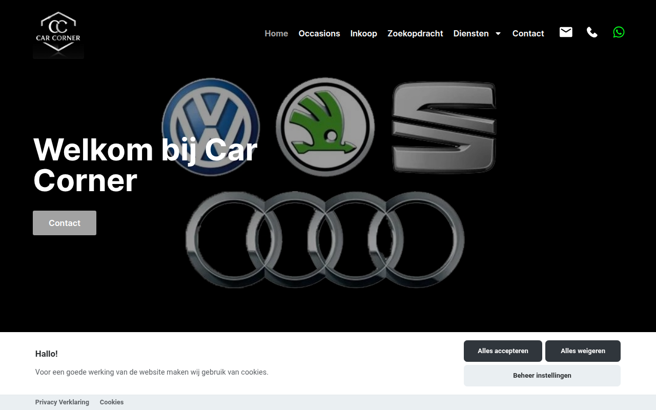 Screenshot van carcorner.nl