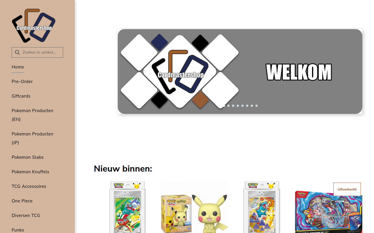 Screenshot van cardmastershop.nl