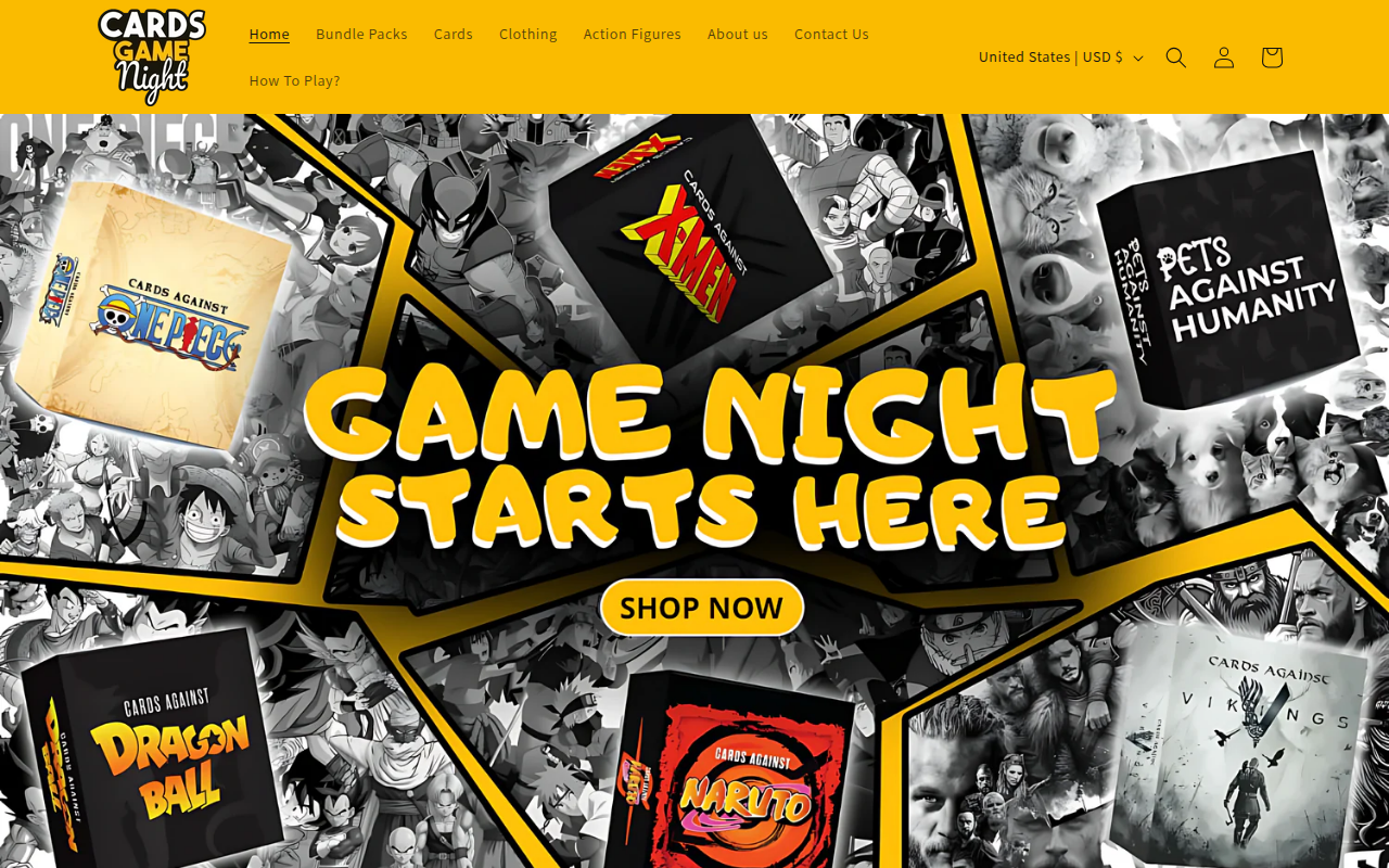 Screenshot van cardsgamenight.com