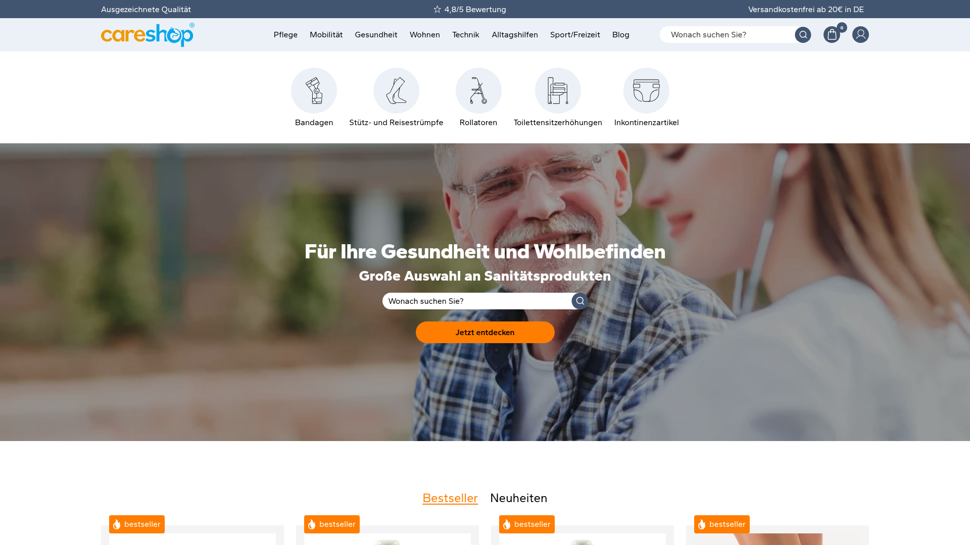 Screenshot van careshop.de