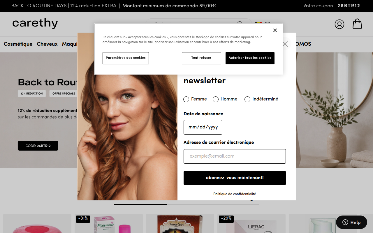 Screenshot van carethy.be