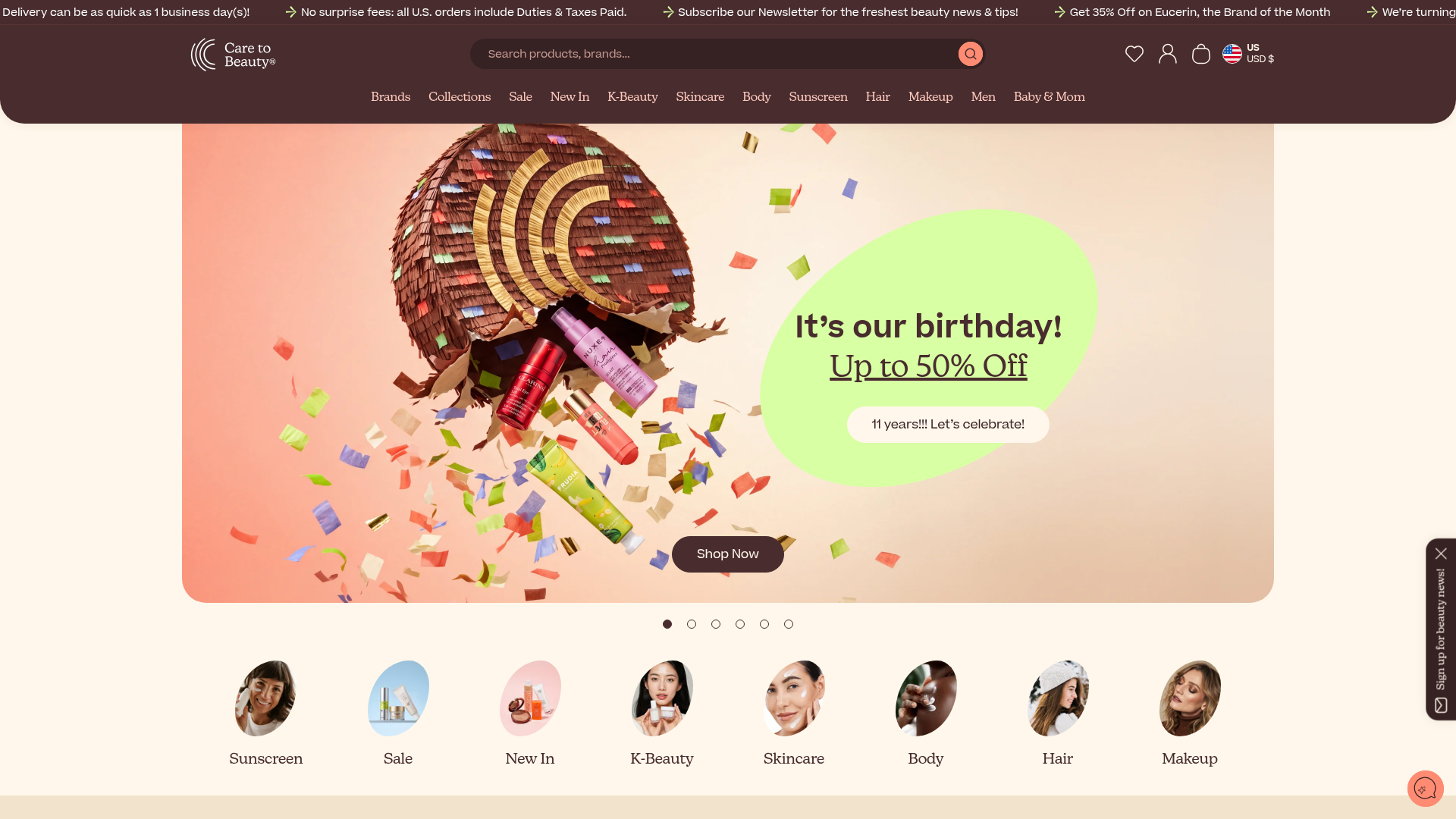 Screenshot van caretobeauty.com