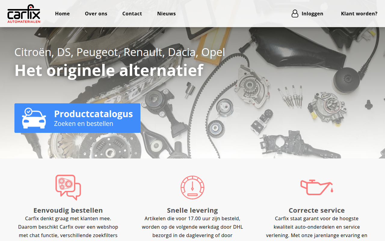 Screenshot van carfix.nl