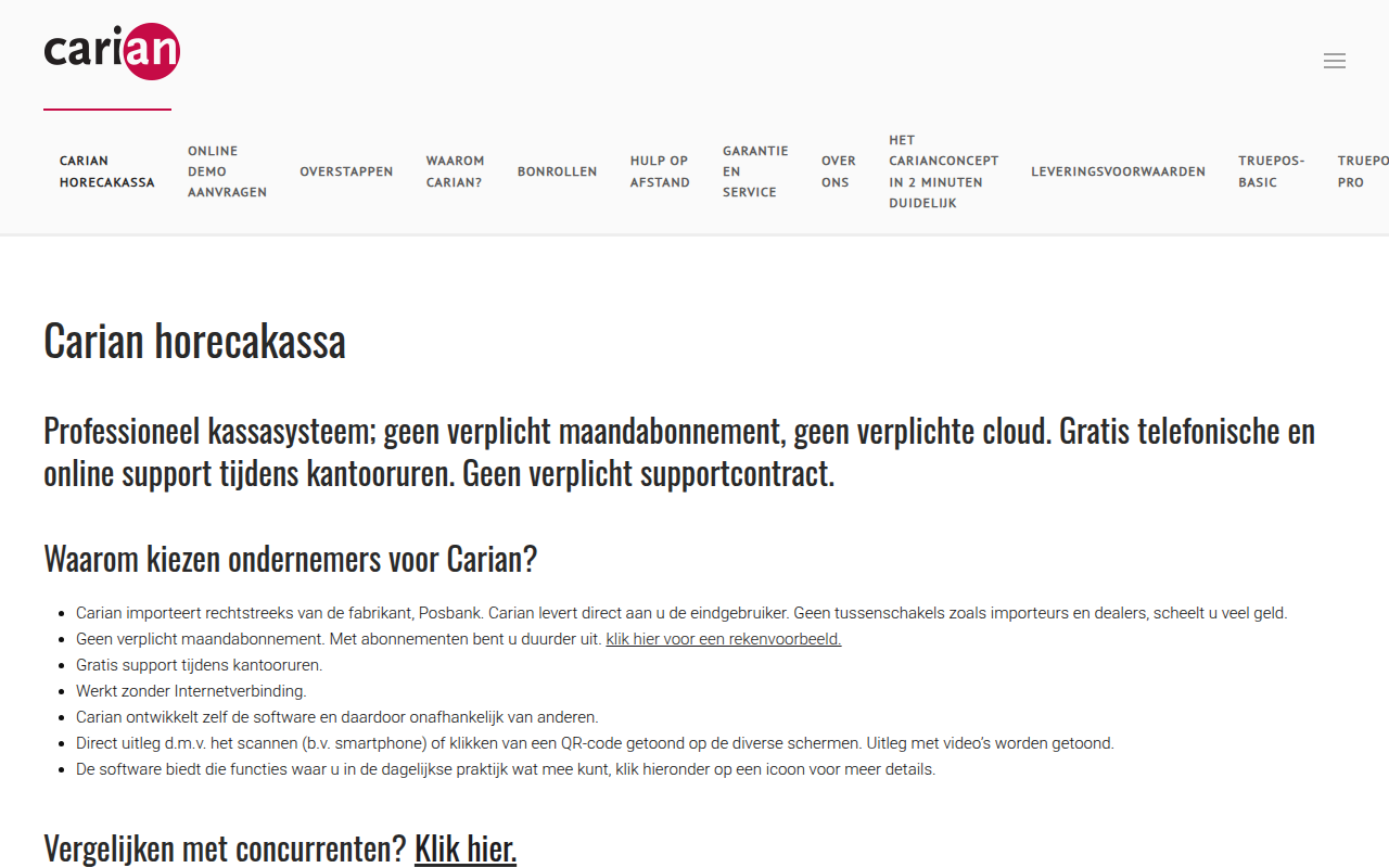Screenshot van carianhorecakassa.nl