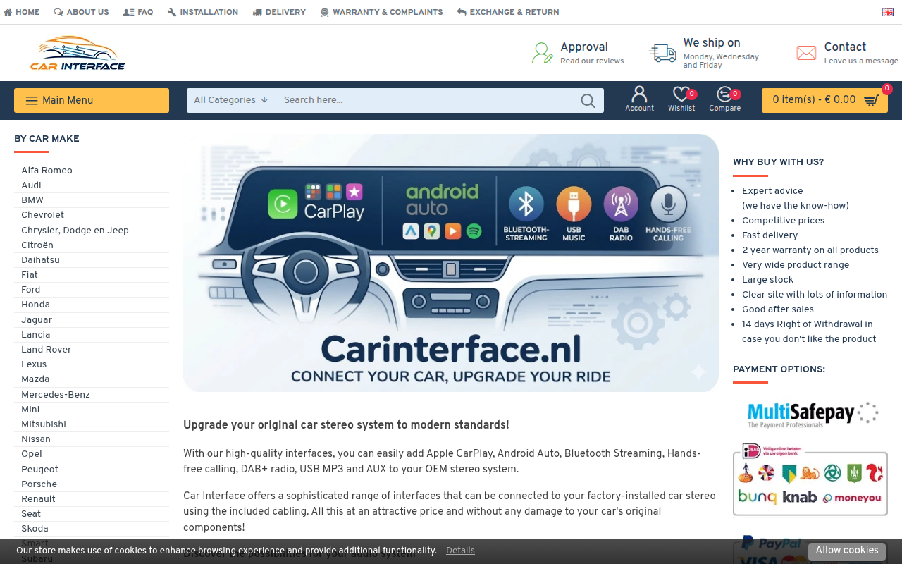 Screenshot van carinterface.nl