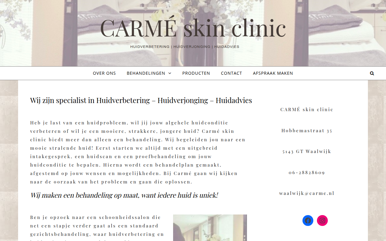 Screenshot van carme.nl