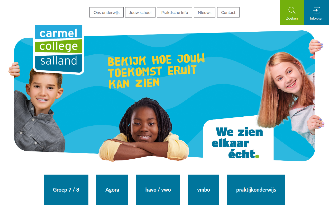 Screenshot van carmelcollegesalland.nl