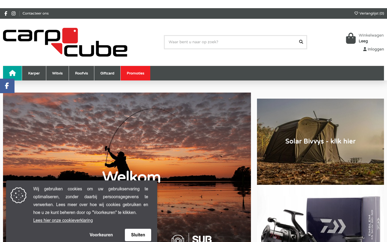 Screenshot van carpcube.be