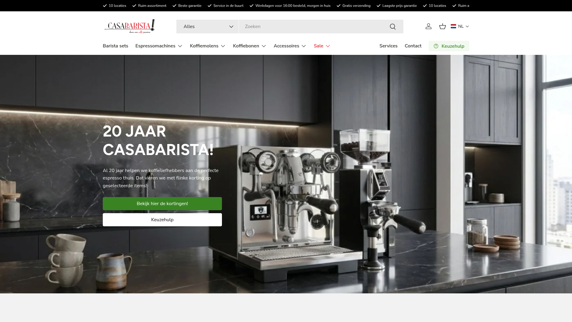 Screenshot van casabarista.nl