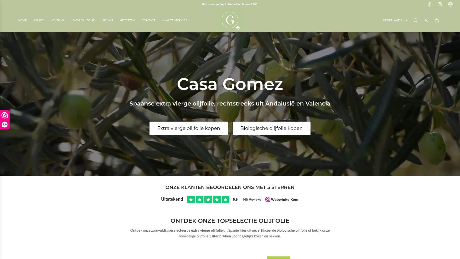Screenshot van casagomez.nl
