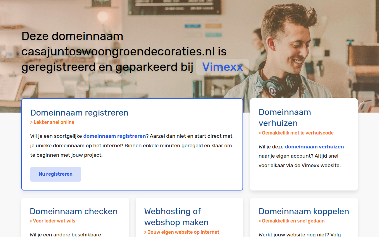 Screenshot van casajuntoswoongroendecoraties.nl