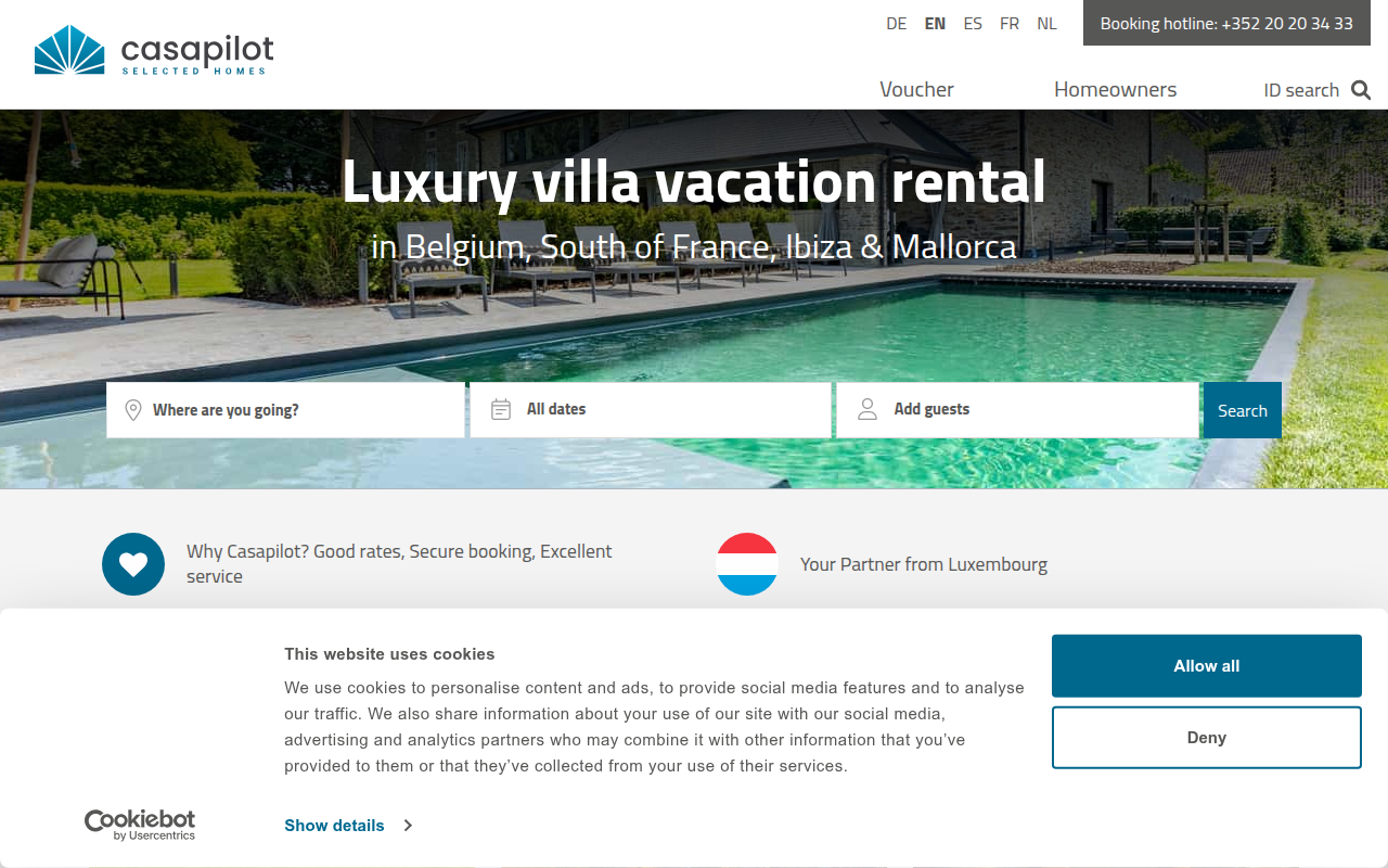 Screenshot van casapilot.com