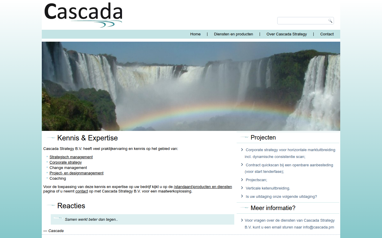 Screenshot van cascada-strategy.nl