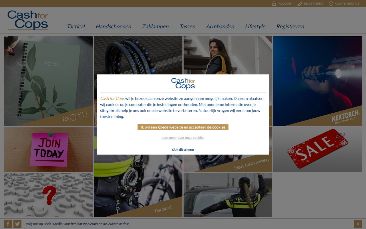 Screenshot van cash4cops.nl