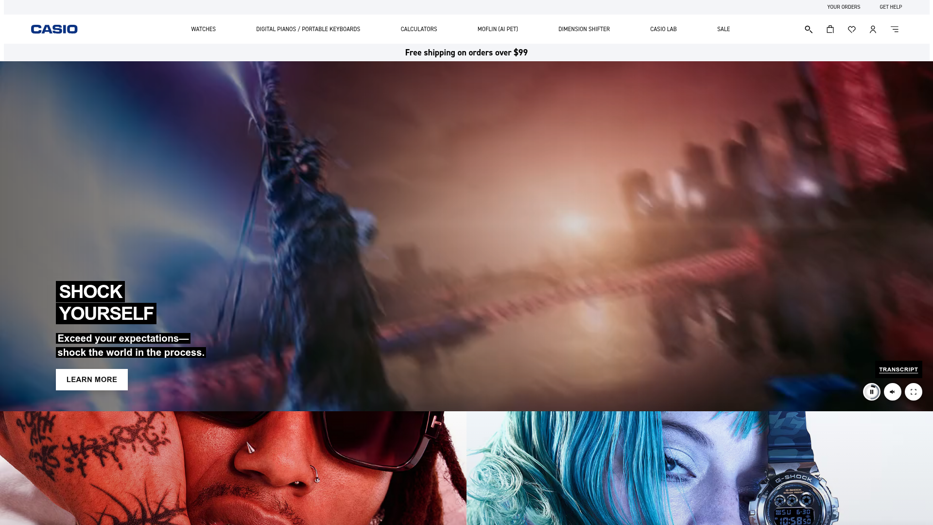 Screenshot van casio.com