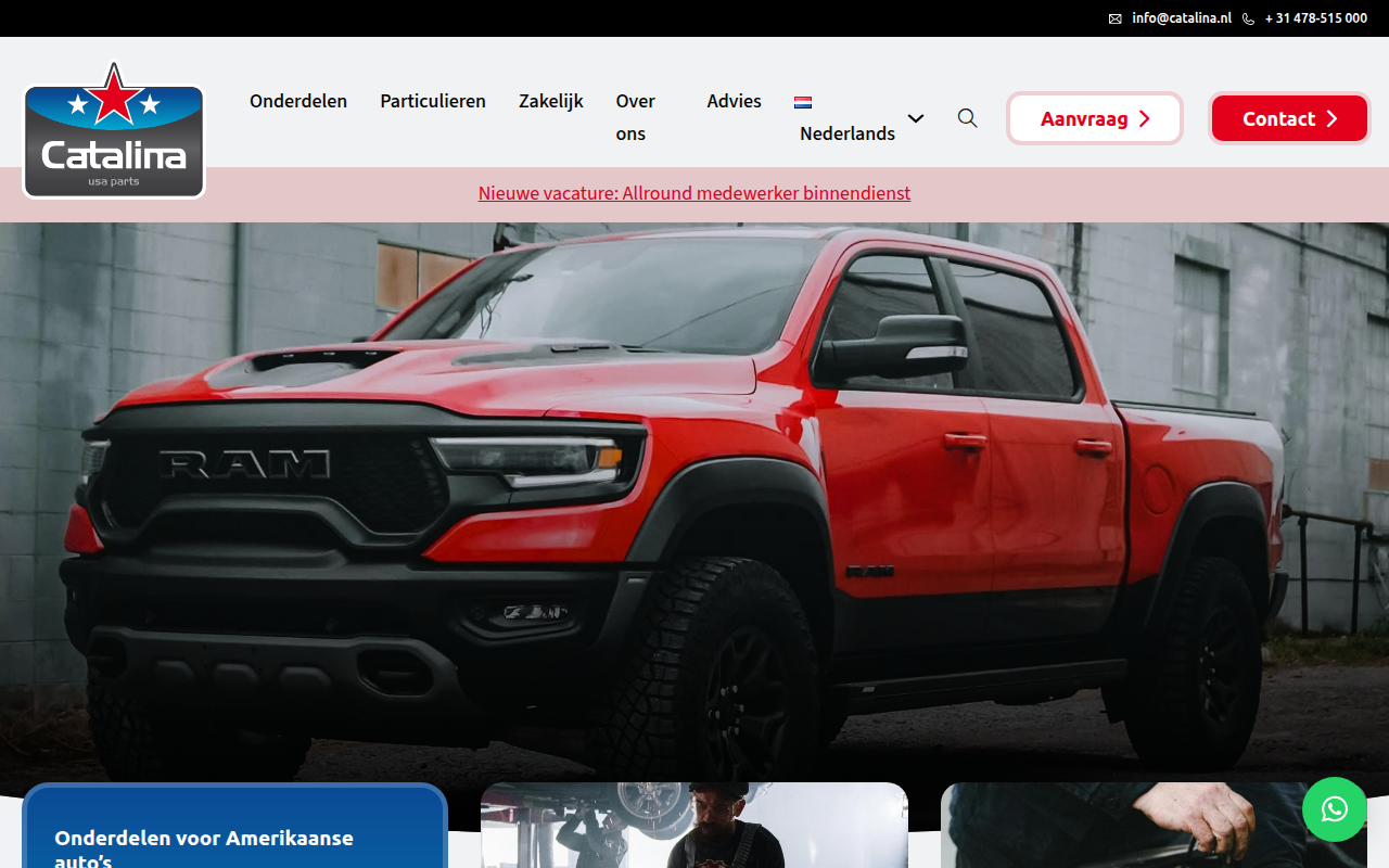 Screenshot van catalina.nl