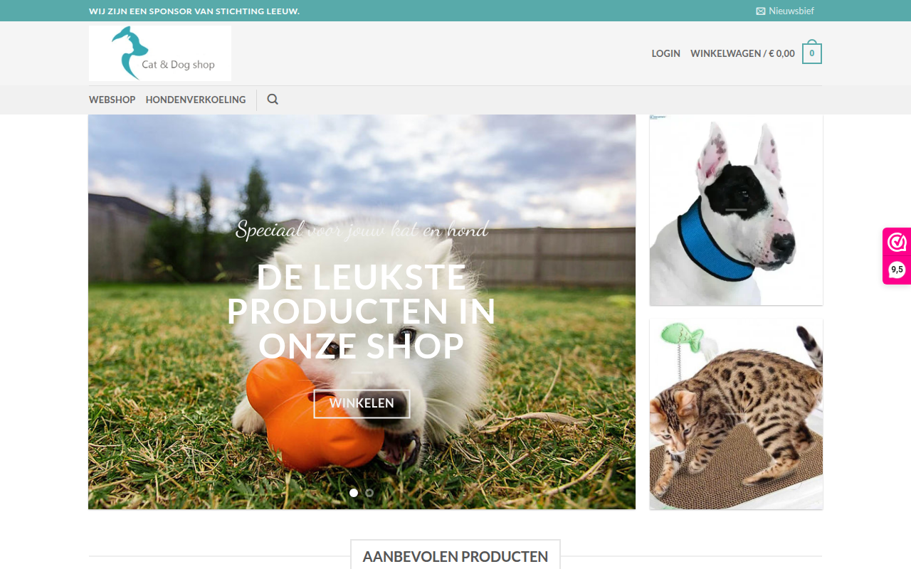 Screenshot van catanddogshop.nl