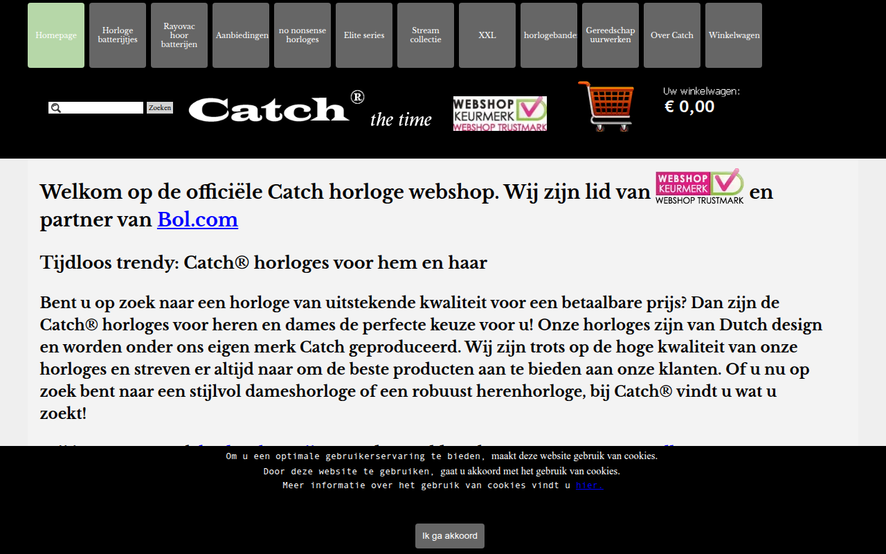Screenshot van catchthetime.nl